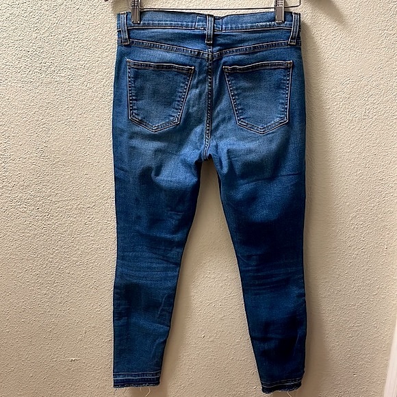 Current Elliott The High Waist Ankle Skinny Jeans Released Uneven Hem - Picture 7 of 9